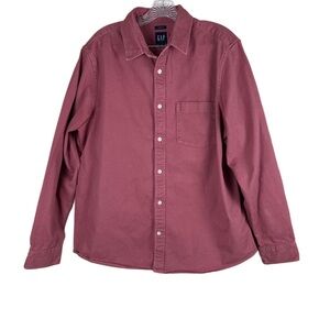 GAP Men's Casual Maroon Button-Down Shirt